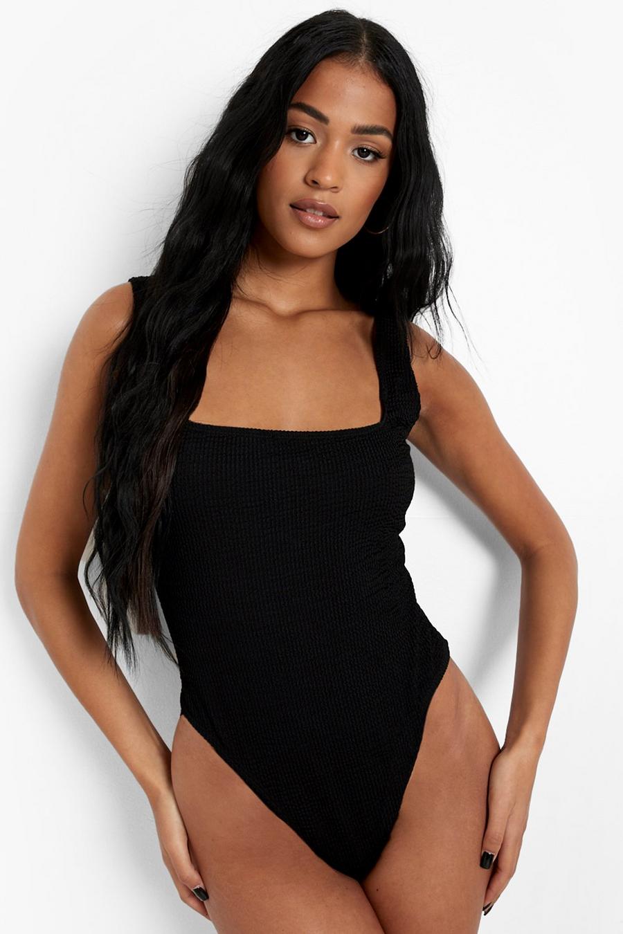 Black Tall Crinkle Swimsuit image number 1