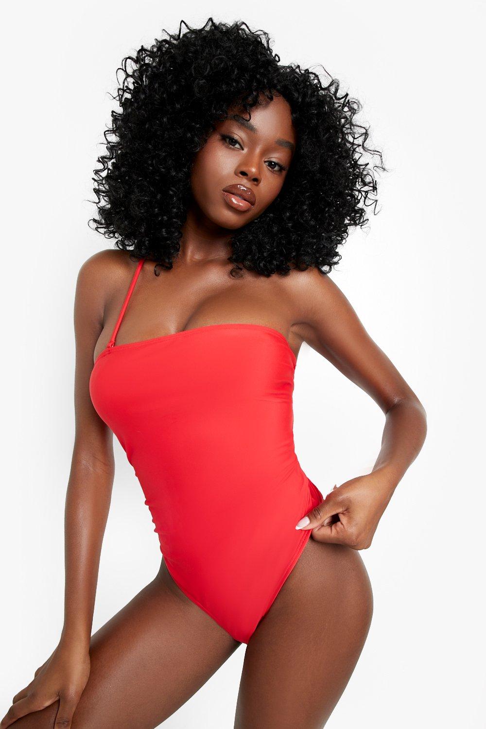 Essentials Bandeau Strap Recycled Swimsuit boohoo USA