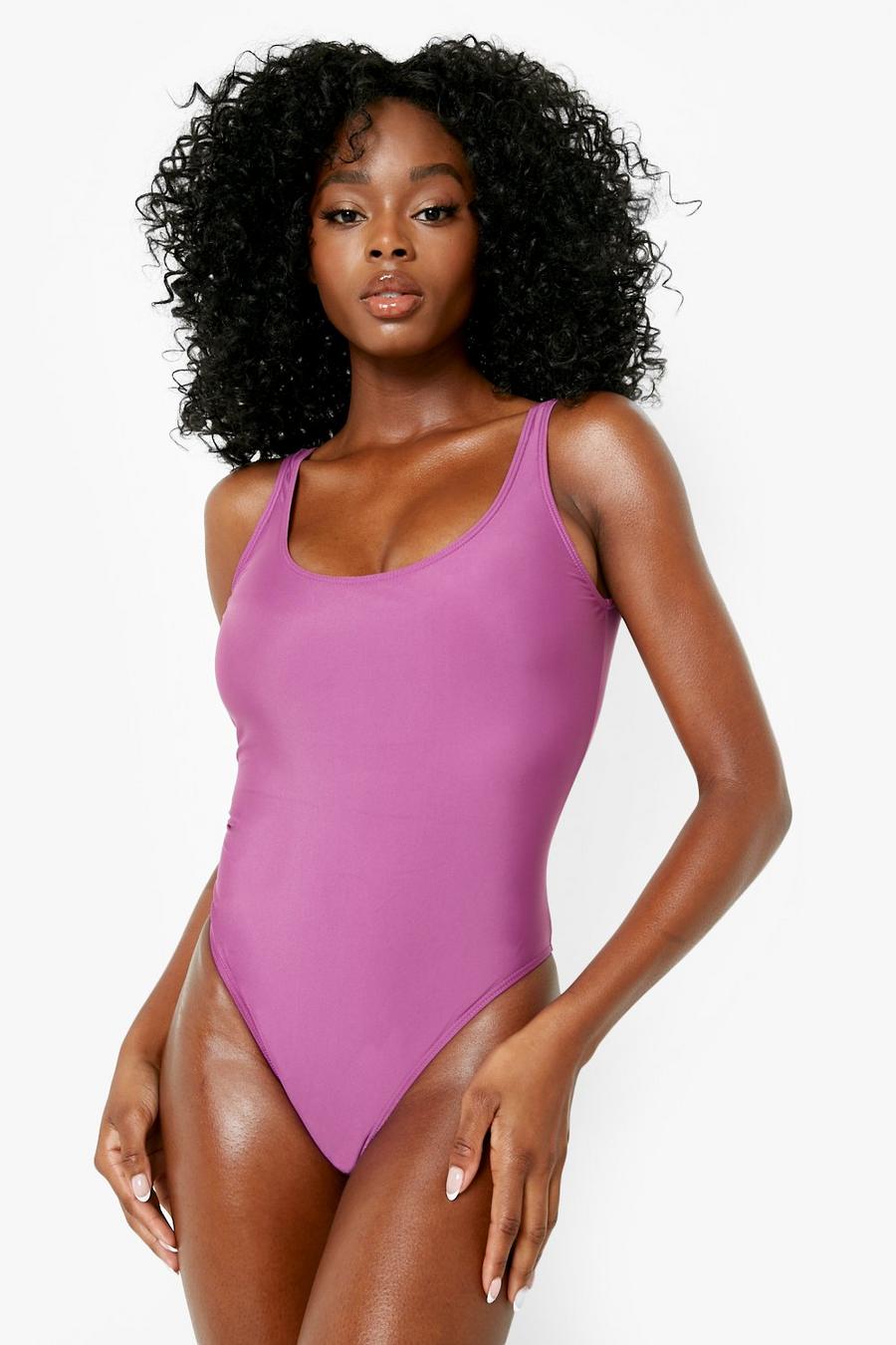 Purple Essentials Scoop Recycled Swimsuit image number 1