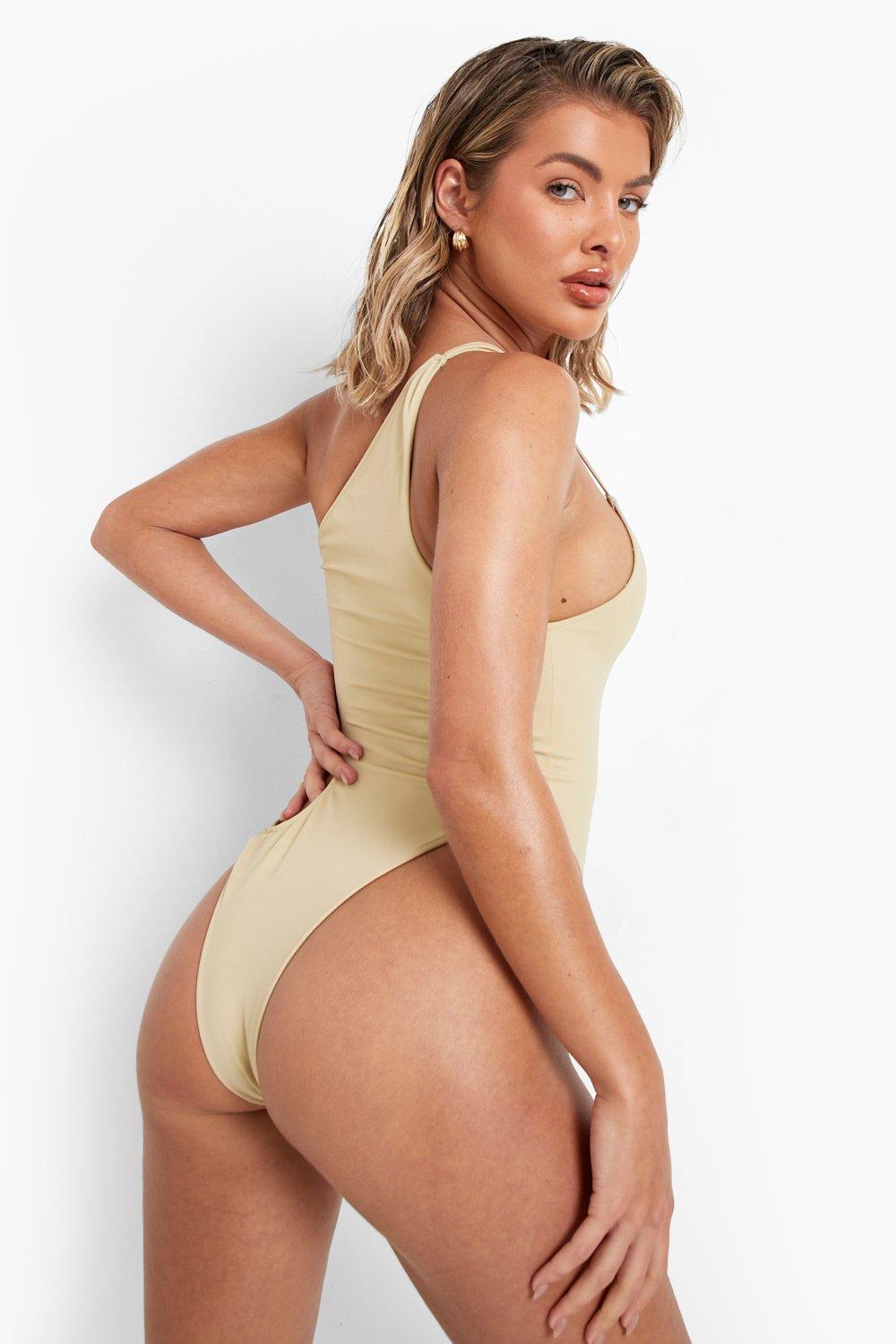 Asymmetric Strappy Cut Out Swimsuit