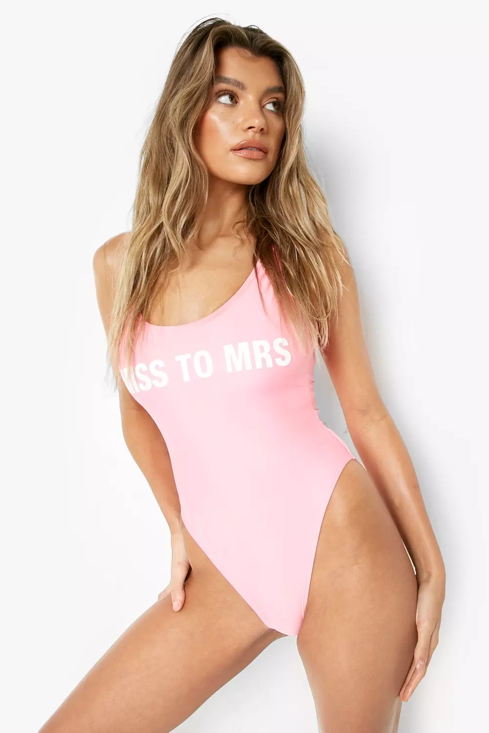 Miss To Mrs Bridal Slogan Swimsuit