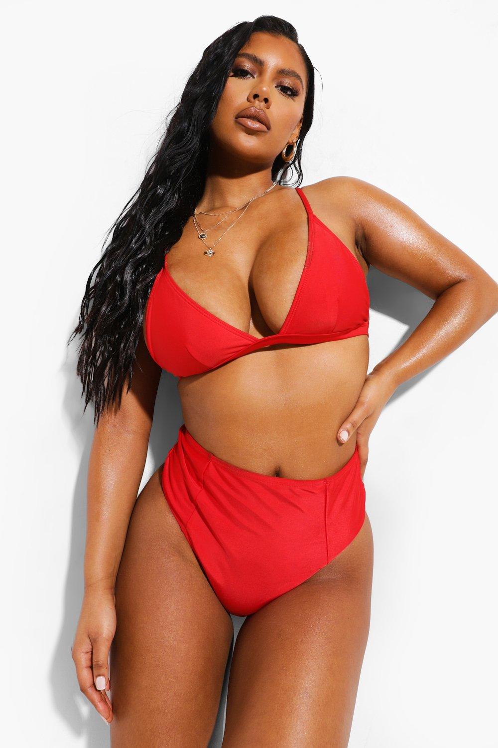 Essentials Fixed Bust Triangle Bikini Top