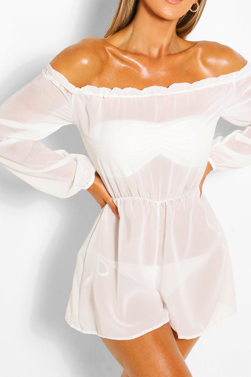 bardot beach playsuit
