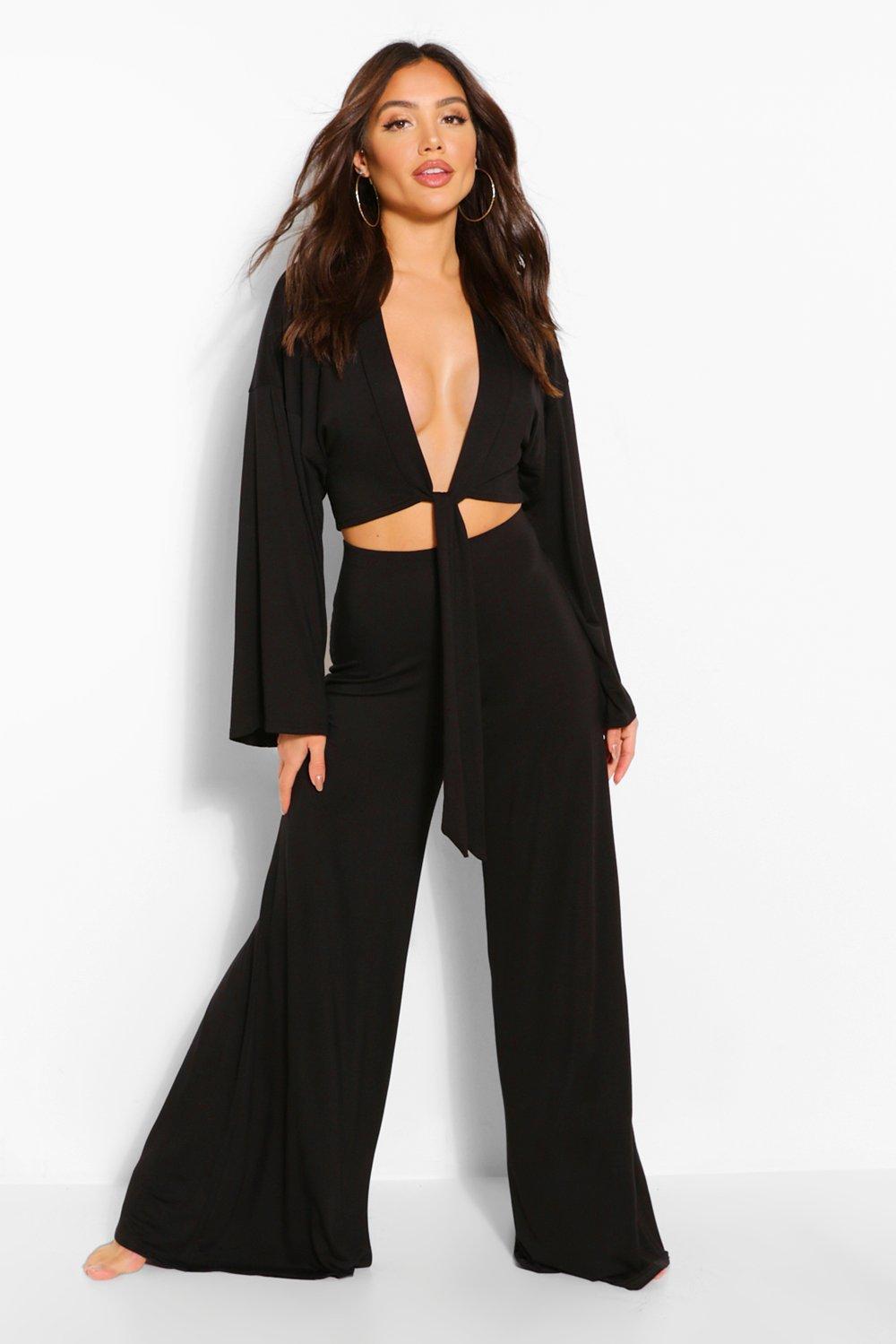 black beach trousers