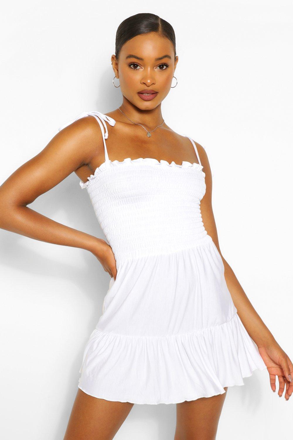 white strappy beach dress