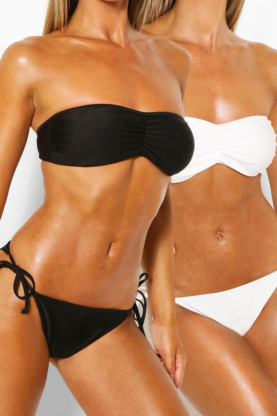 Black Bikinitrosor med knytdetaljer (2-pack) image number 1