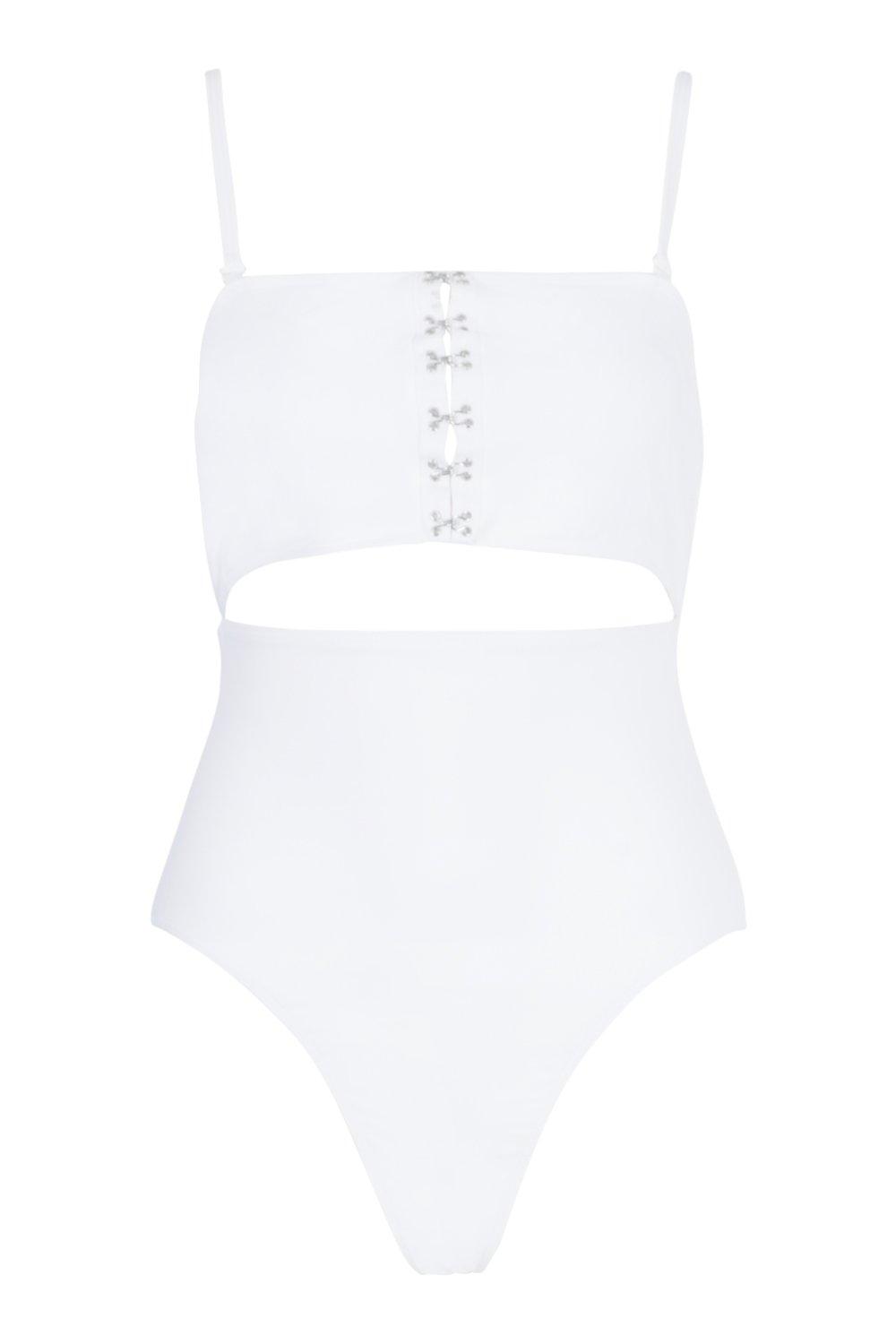 Hook and Eye Cut Out Swimsuit