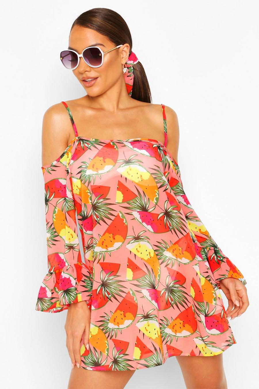 Fruit Print Beach Dress image number 1