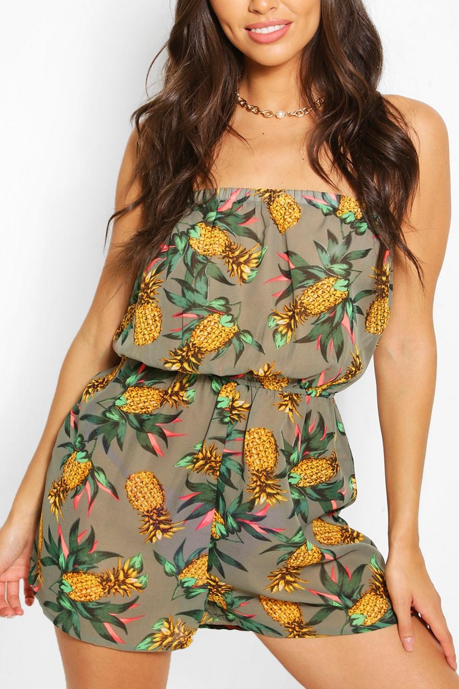 Strandplaysuit med ananasmönster image number 1