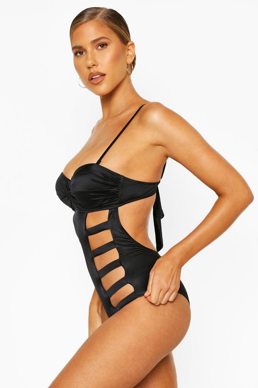 Cut Out Detail Swim Costume image number 1