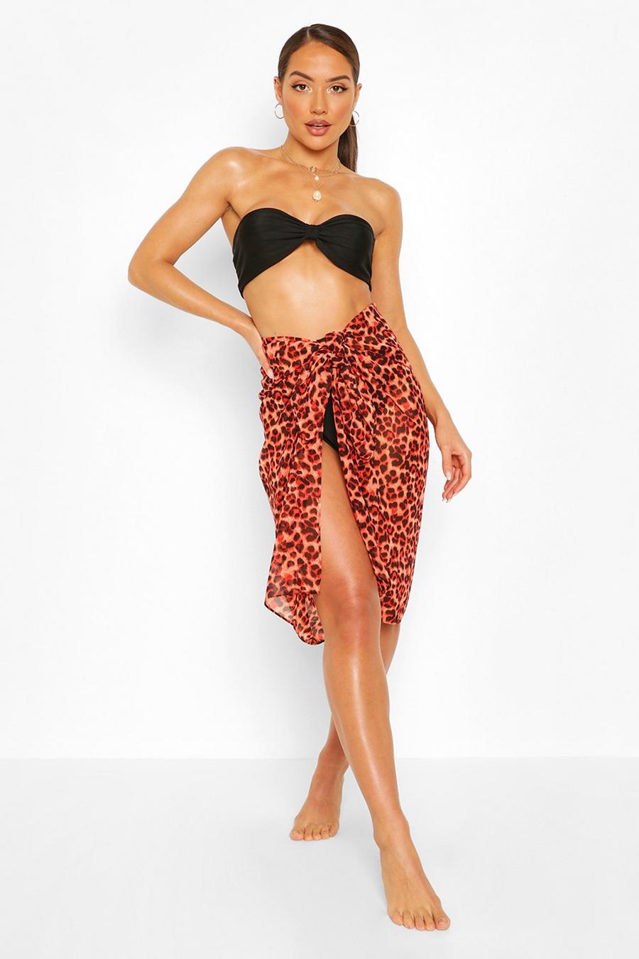 Fiery Leopard Beach Sarong image number 1