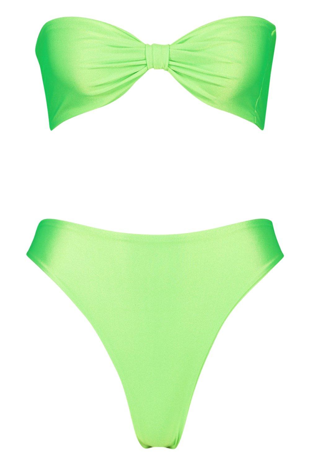boohoo neon green bikini