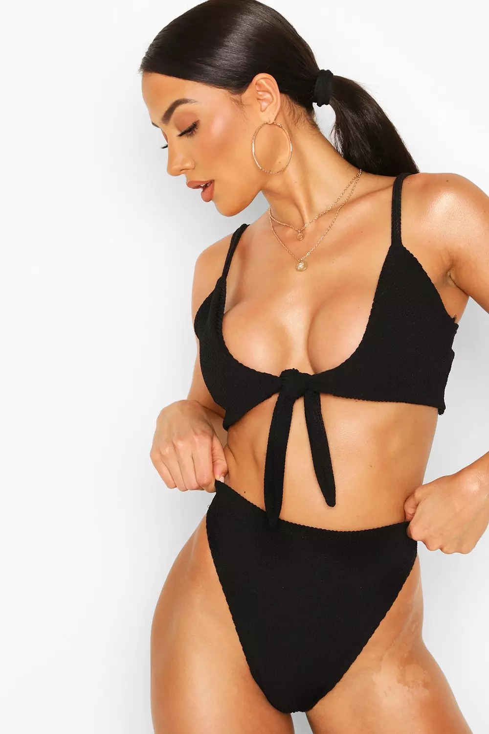 Mango Crinkle Scooped Bikini Crop Top alternative image