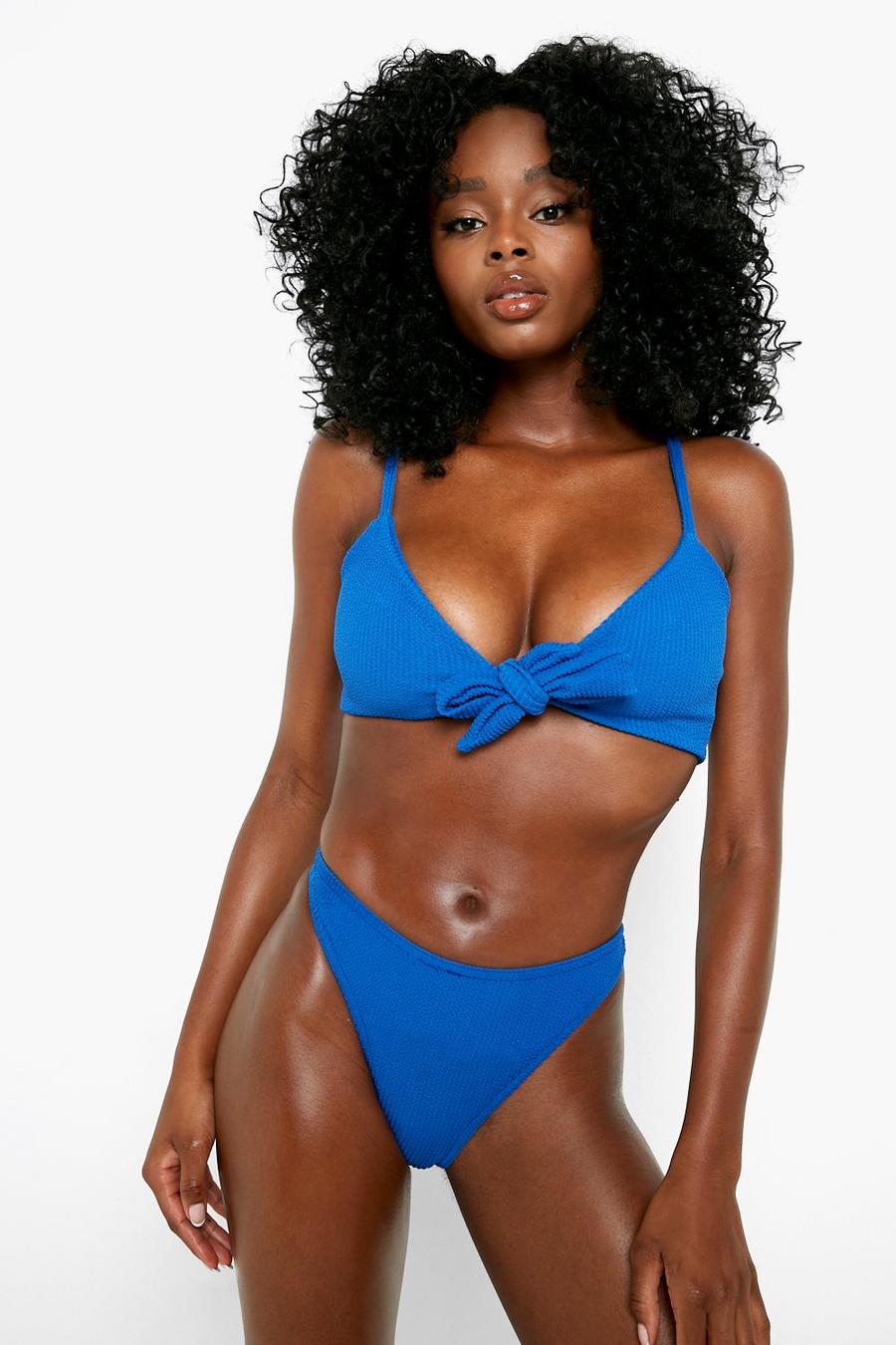 Slip bikini a perizoma effetto goffrato, Pacific blue image number 1