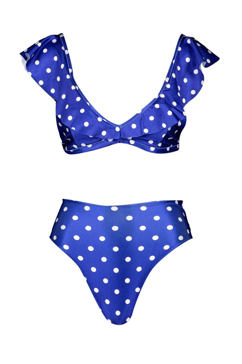 polka dot ruffle swimsuit