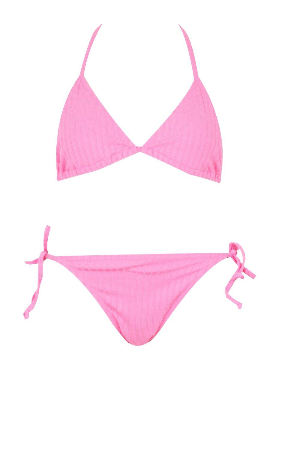 ribbed pink bikini