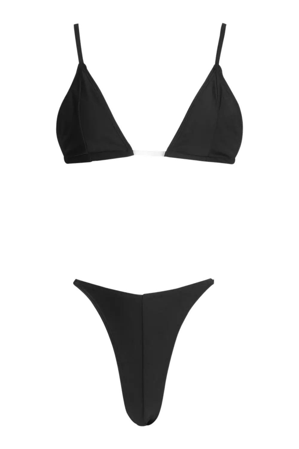Black Micro Triangle Clear Strap Bikini alternative image