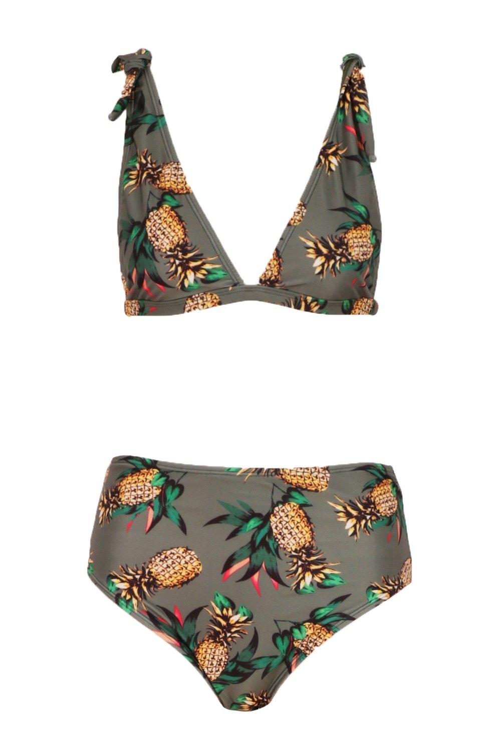 pineapple high waisted bikini