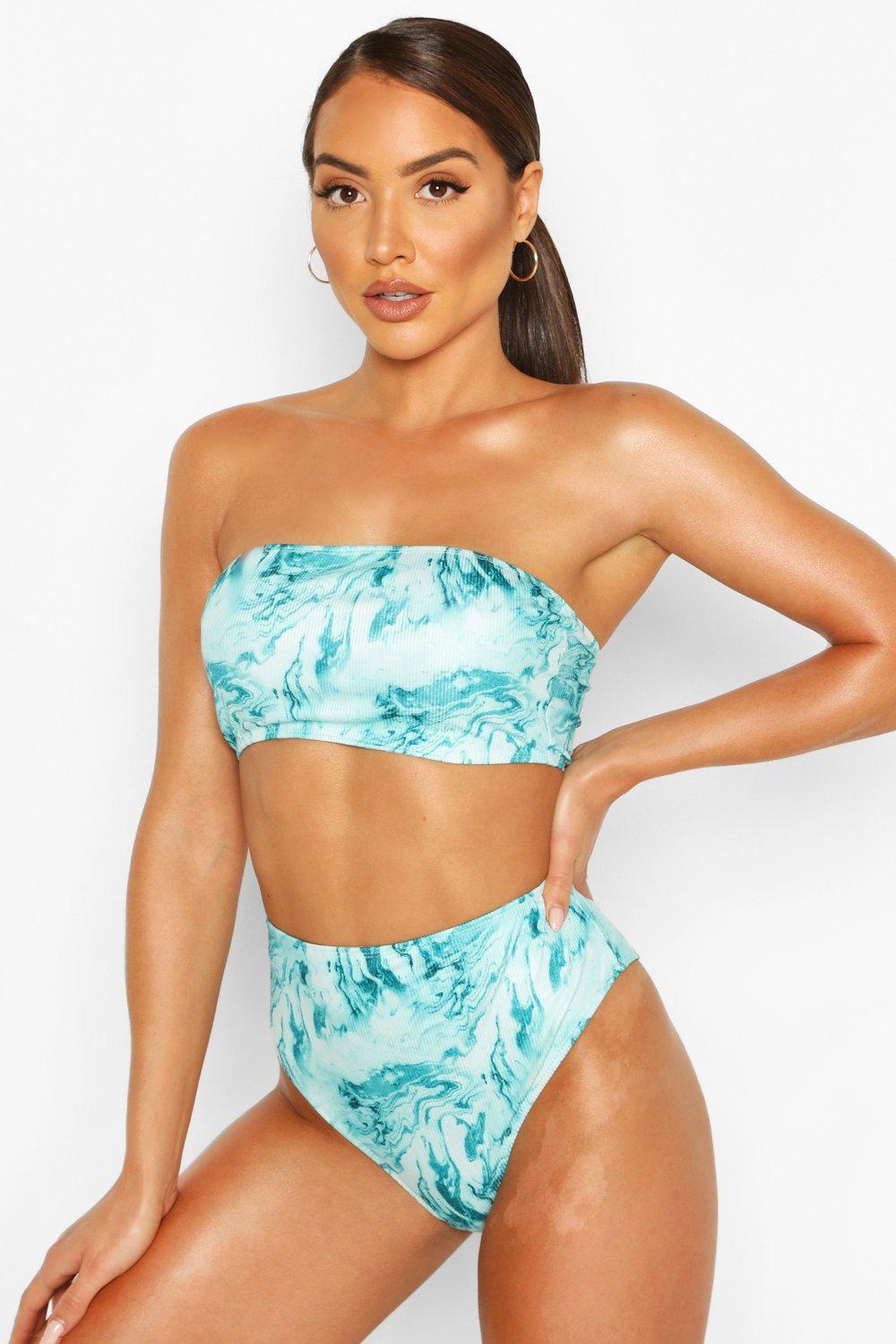 marble high waisted swimsuit