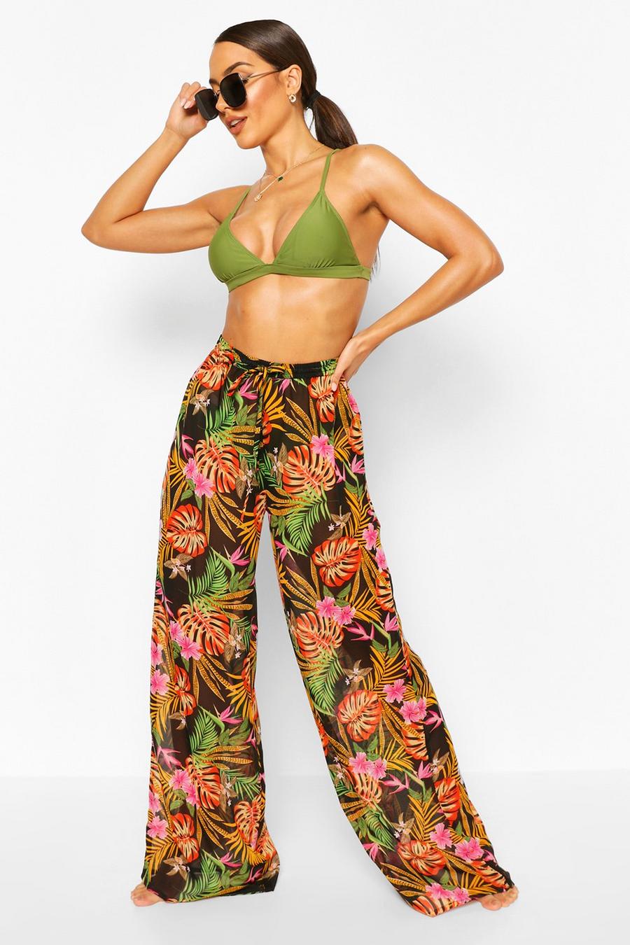 Pantalon de plage à imprimé tropical image number 1