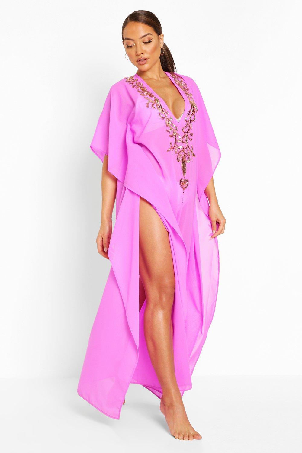 sequin beach kaftan