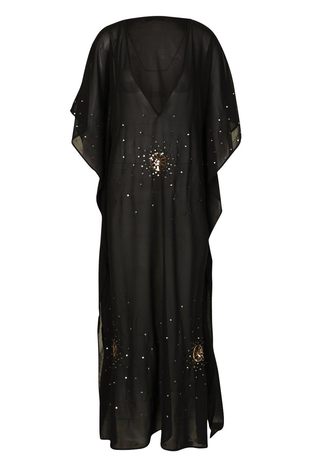 Embellished Sequin Beach Kaftan