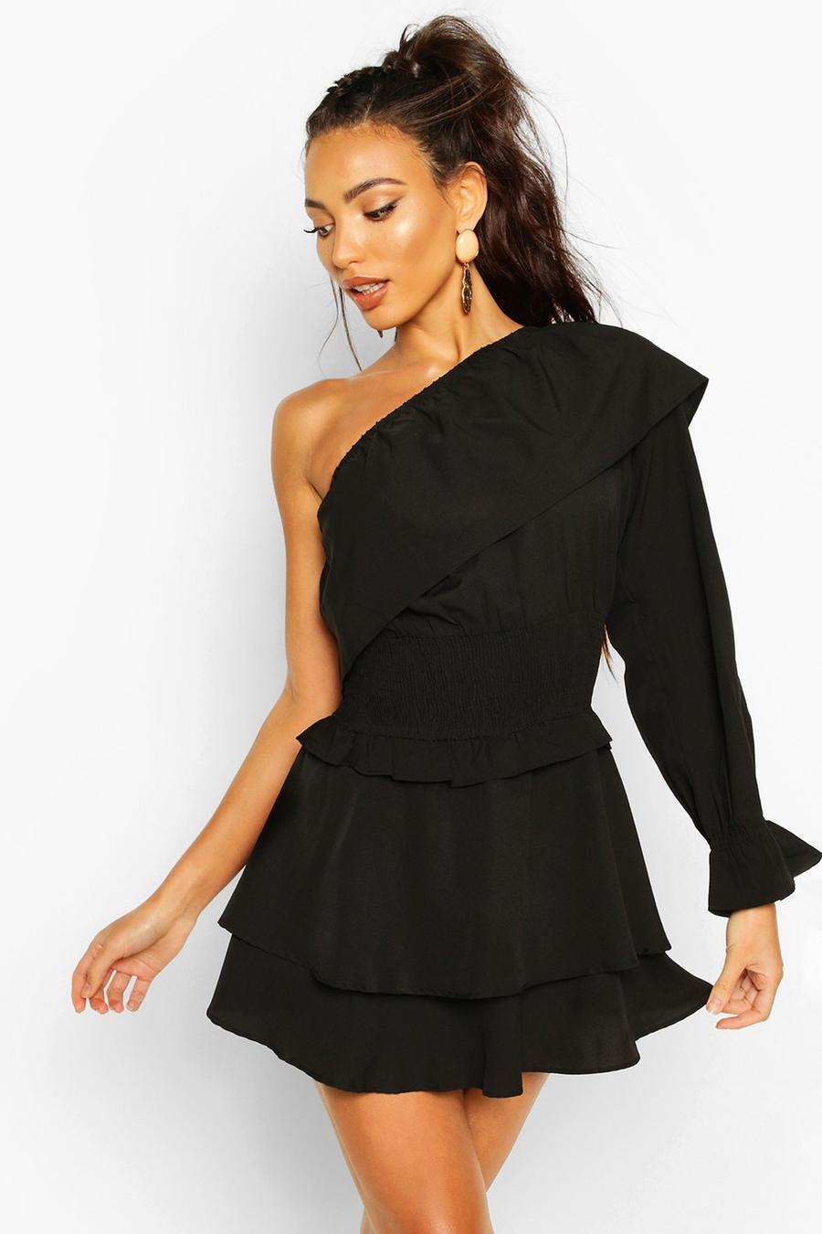 One Shoulder Ruffle Beach Dress image number 1