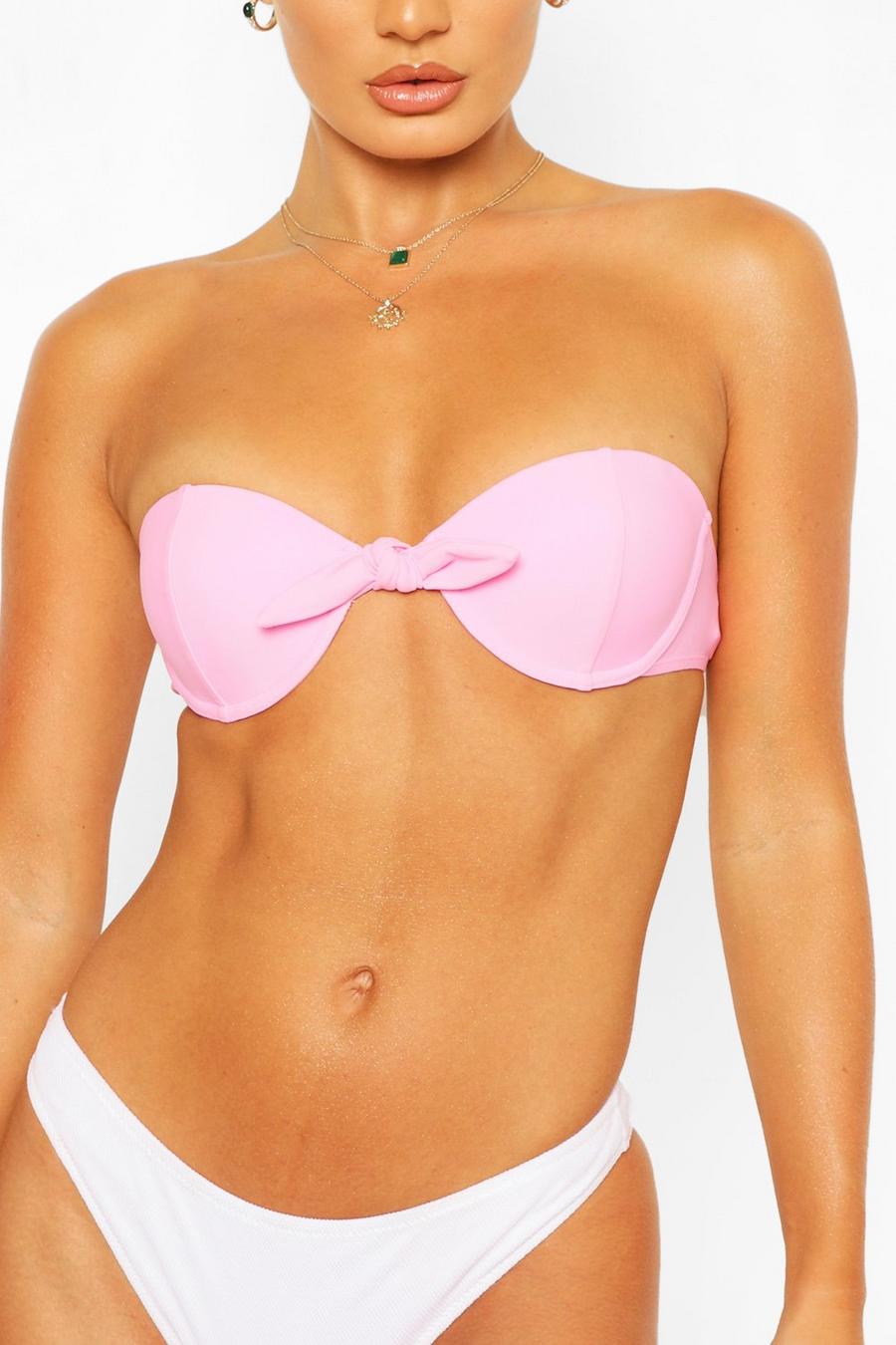 Roze Mix & Match Tie Dye bikinitop met beugel image number 1