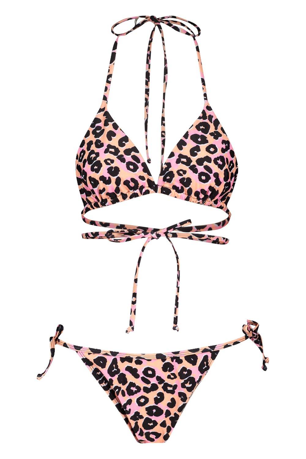 Monki jersey bra in pink leopard print (part of a set)