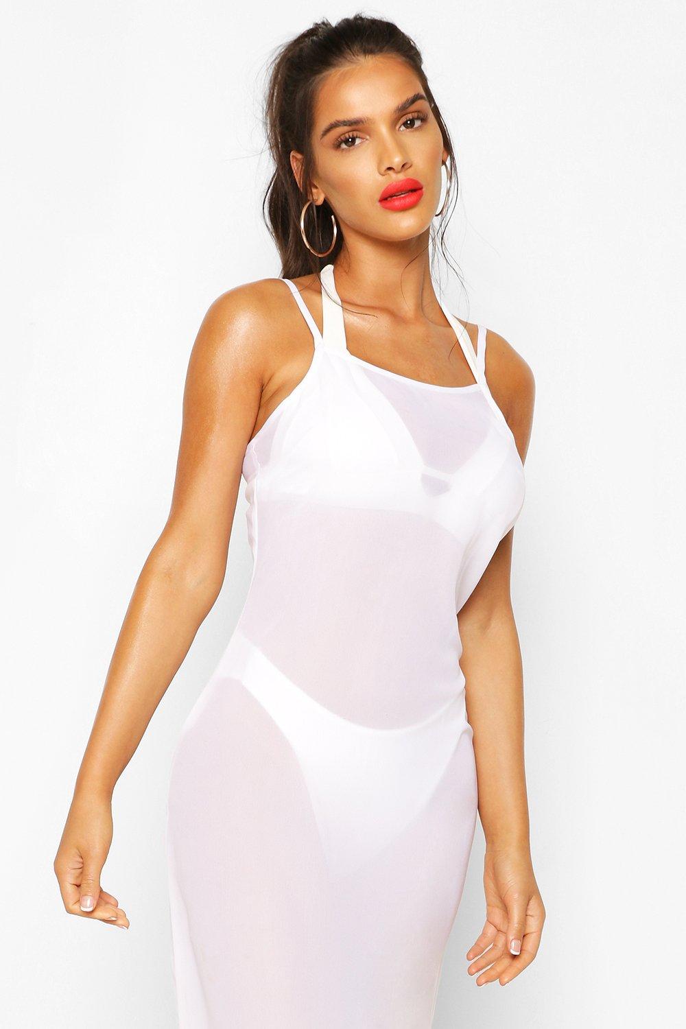 white strappy beach dress