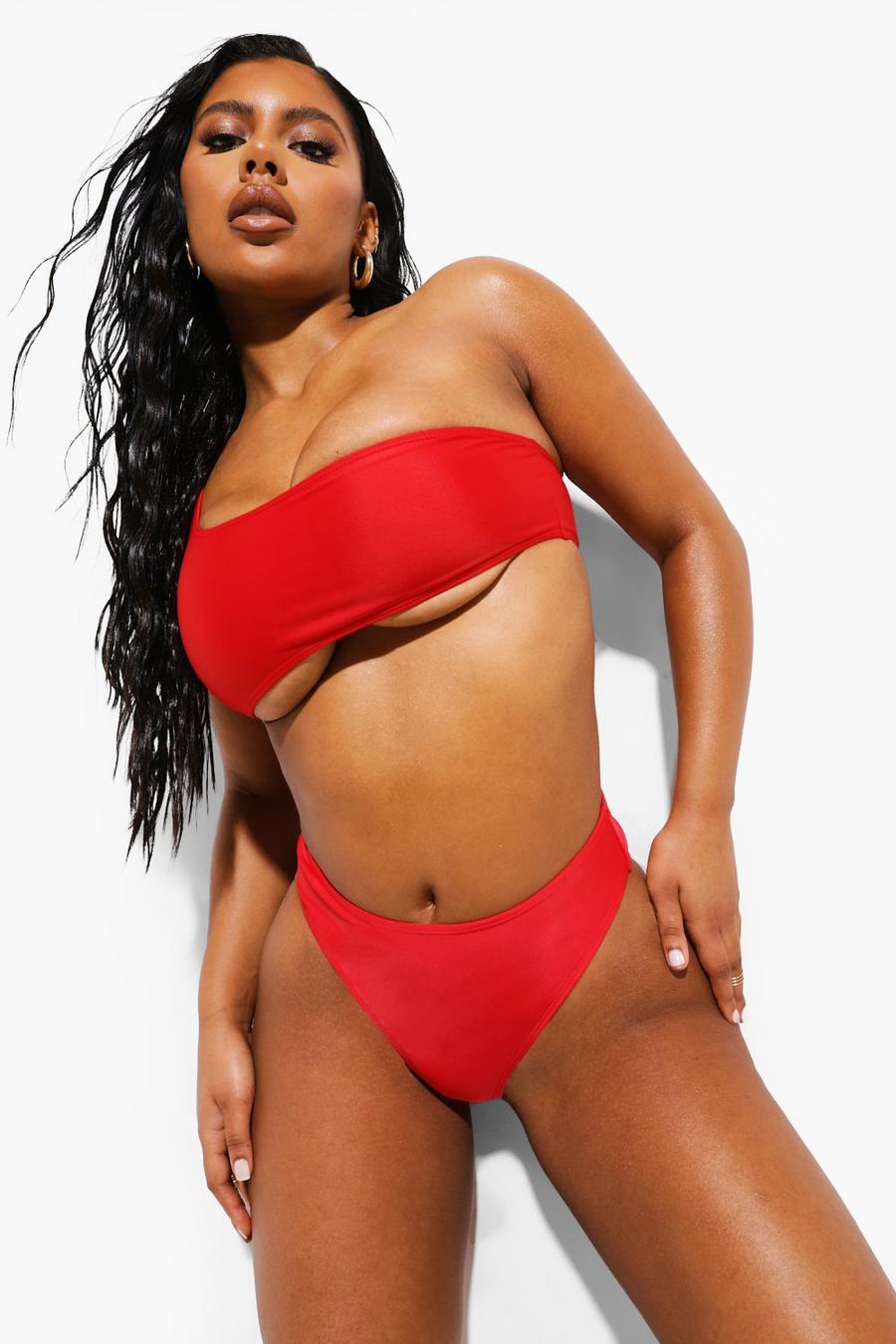 Red Mixa & Matcha Bikinitrosa med hög midja image number 1