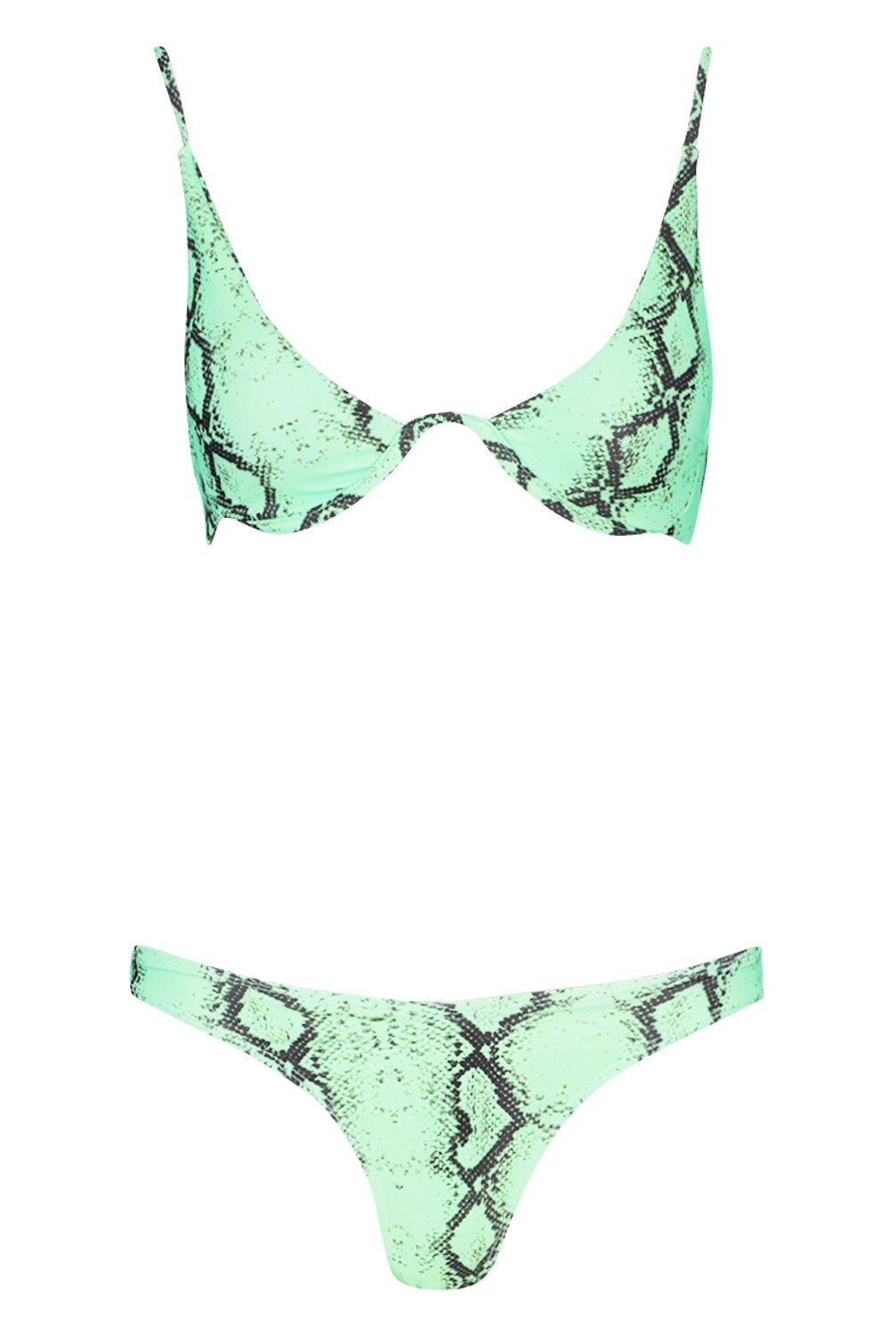 snake print underwire bikini