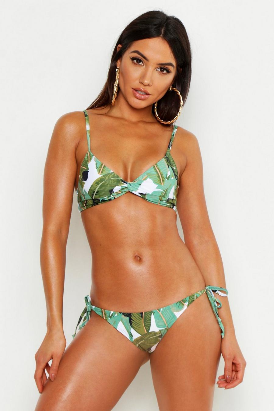 Green Mixa & Matcha Beverly Hills Bikinitrosa med knytdetaljer image number 1