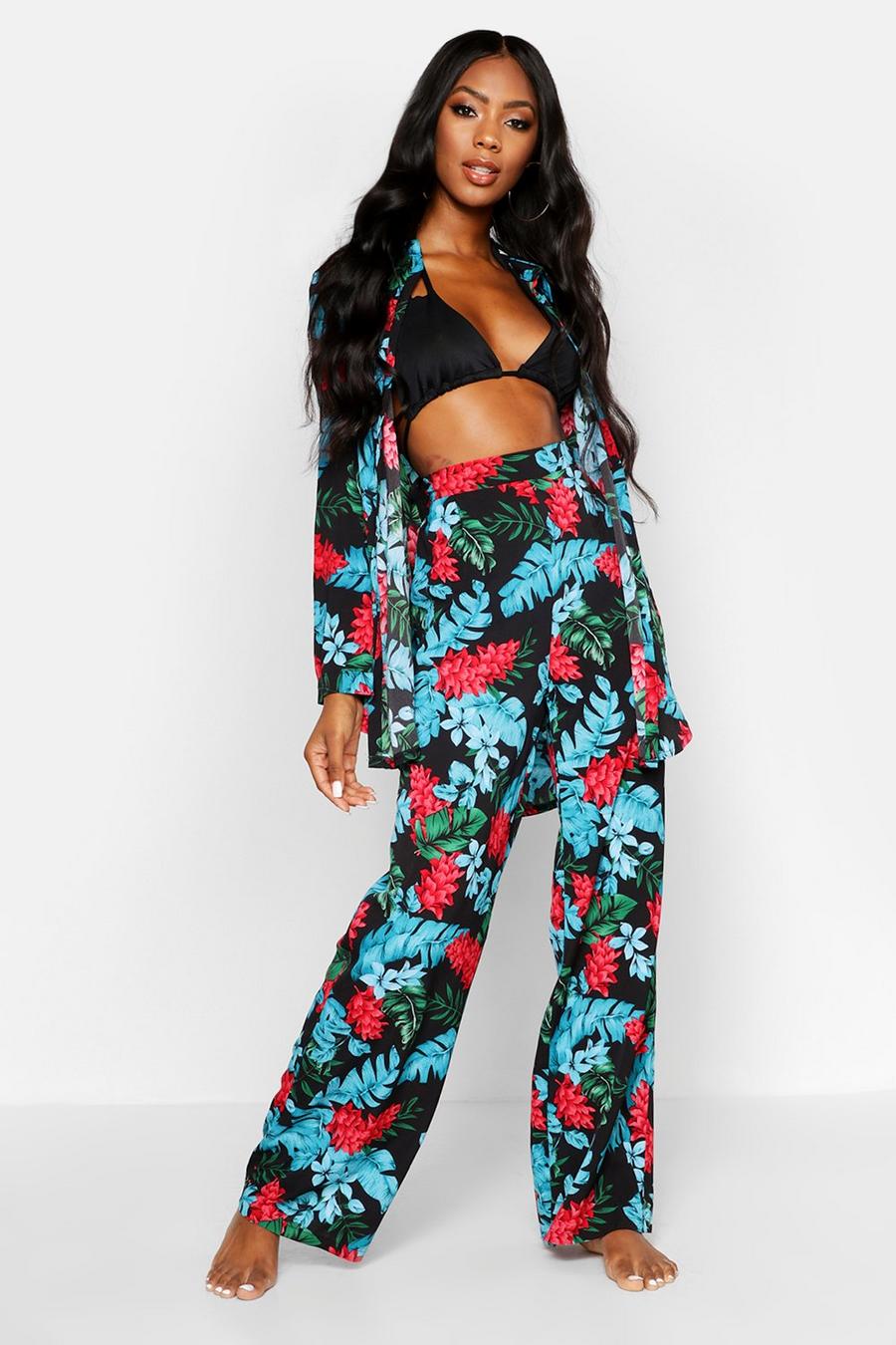 Tropical Print Beach Trousers image number 1