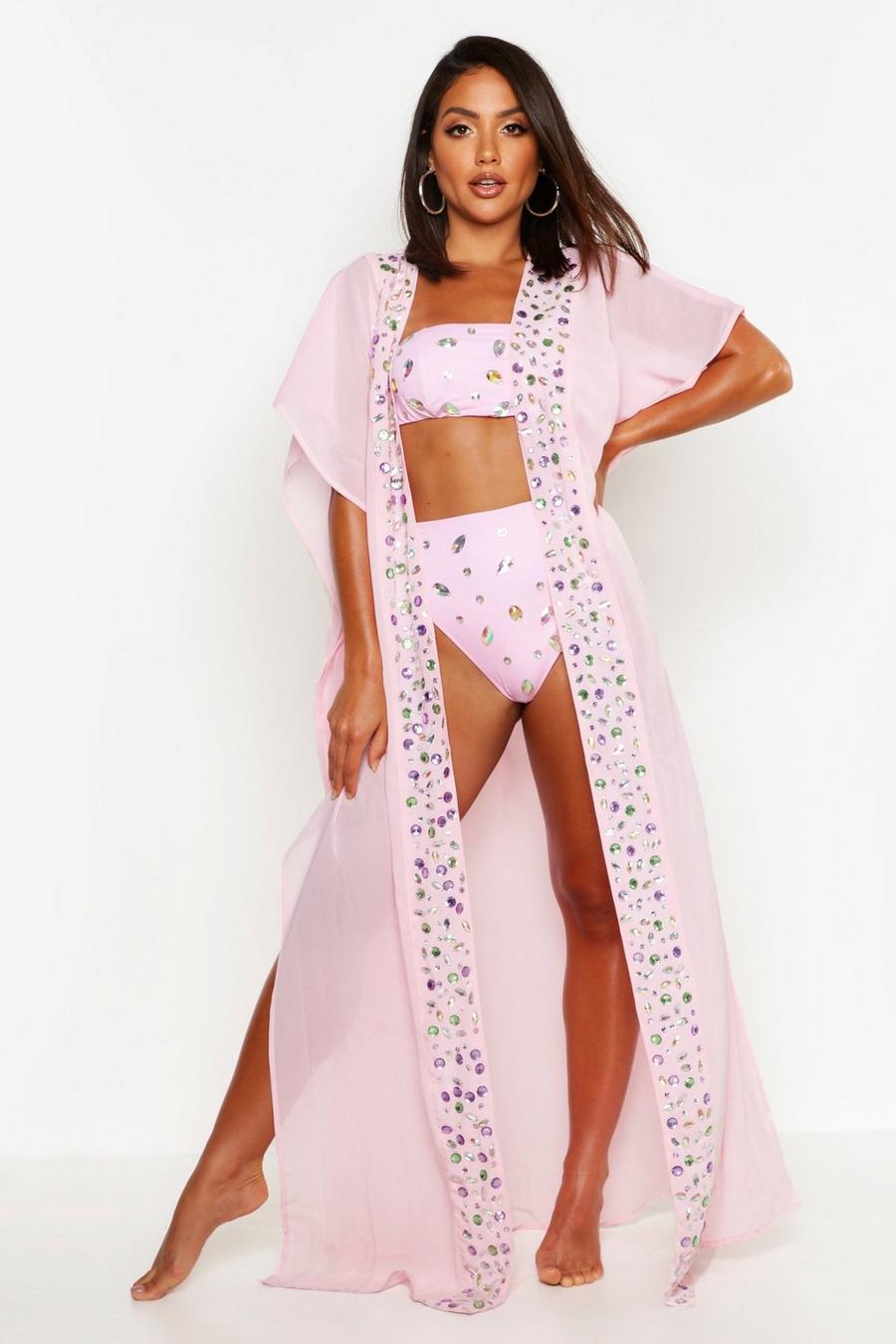 Jewelled Maxi Beach Kimono image number 1