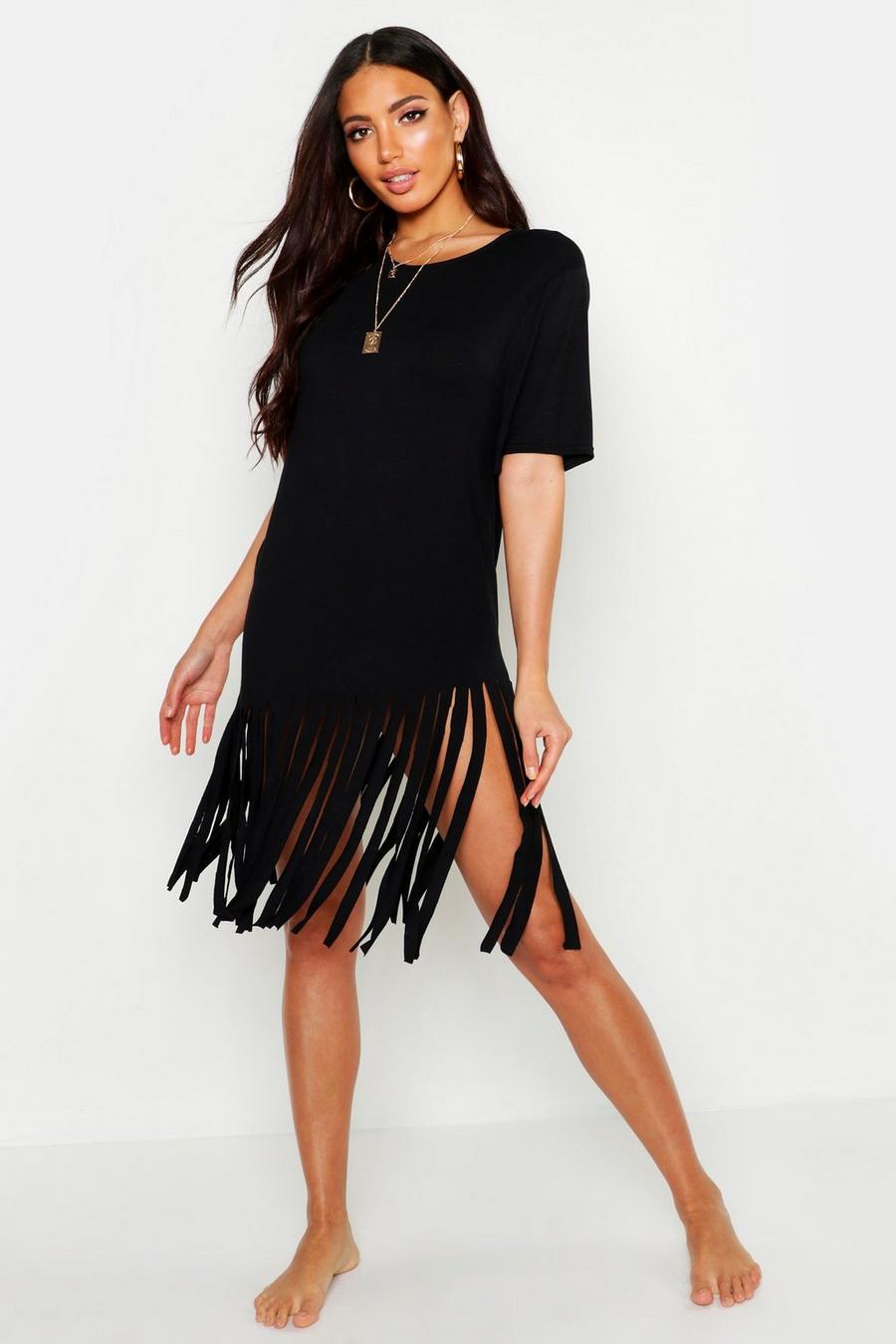 Black Tassel Beach Dress