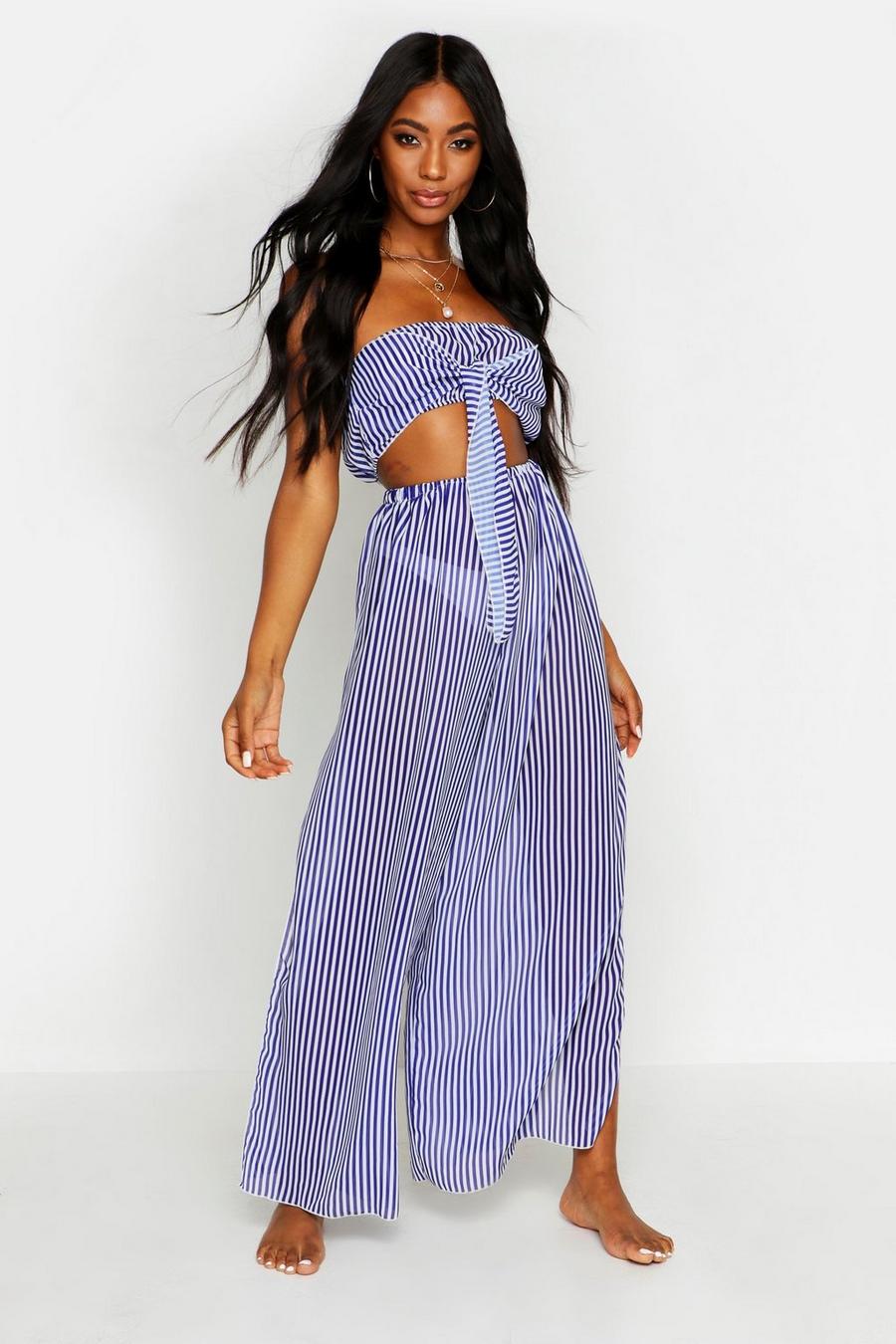 Bandeau Tie Front Beach Co-ord image number 1
