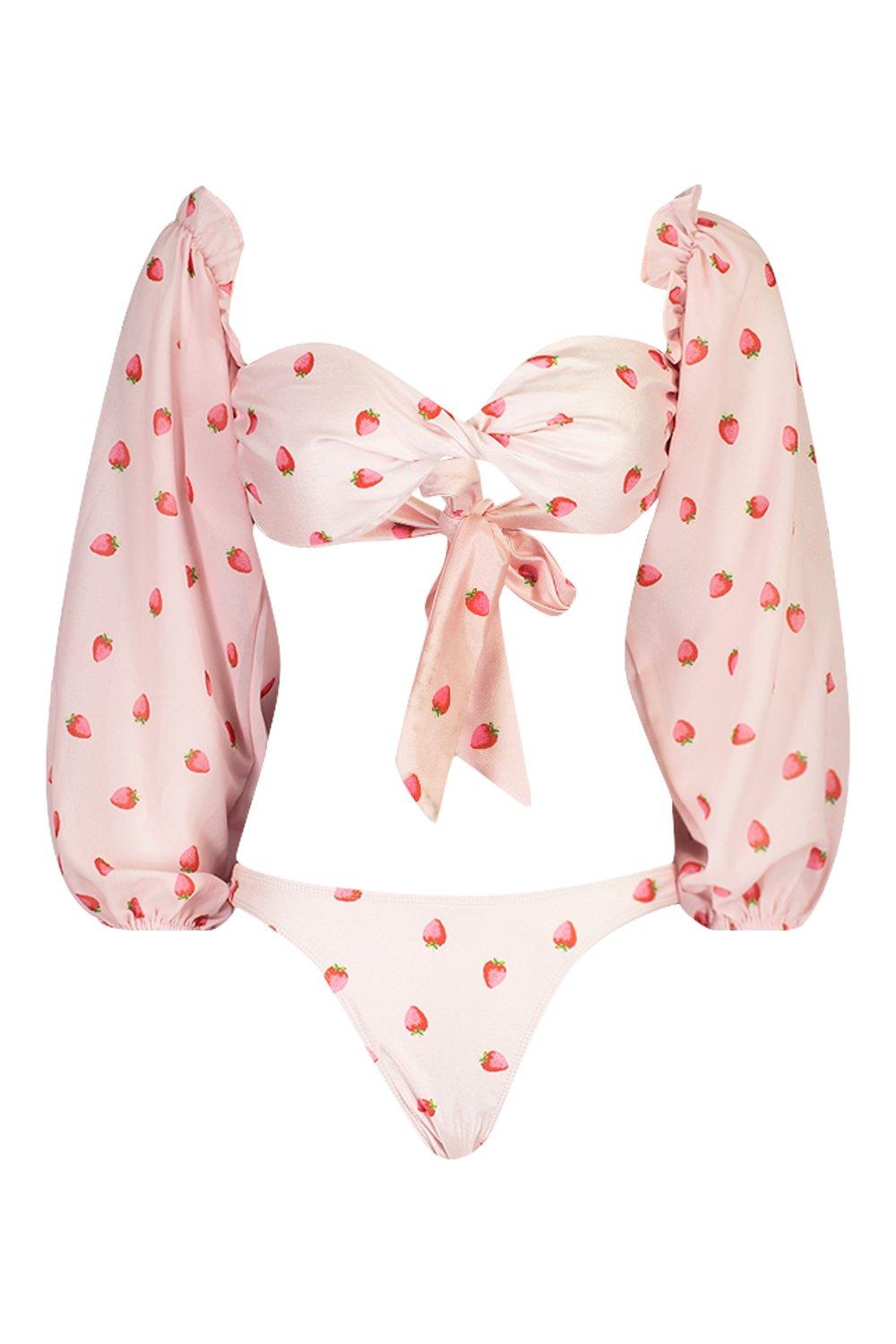 boohoo balloon sleeve swimsuit