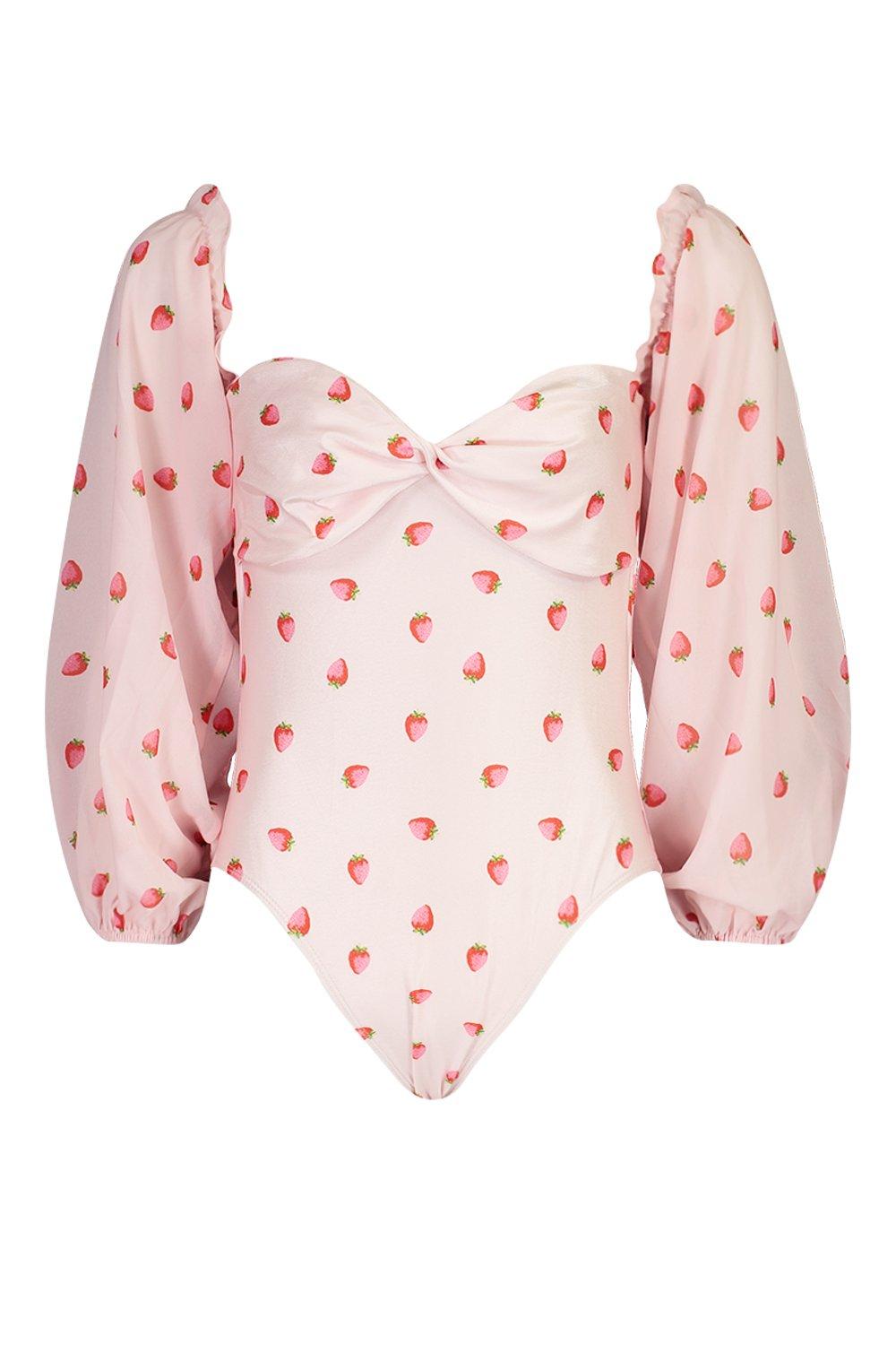 boohoo balloon sleeve swimsuit