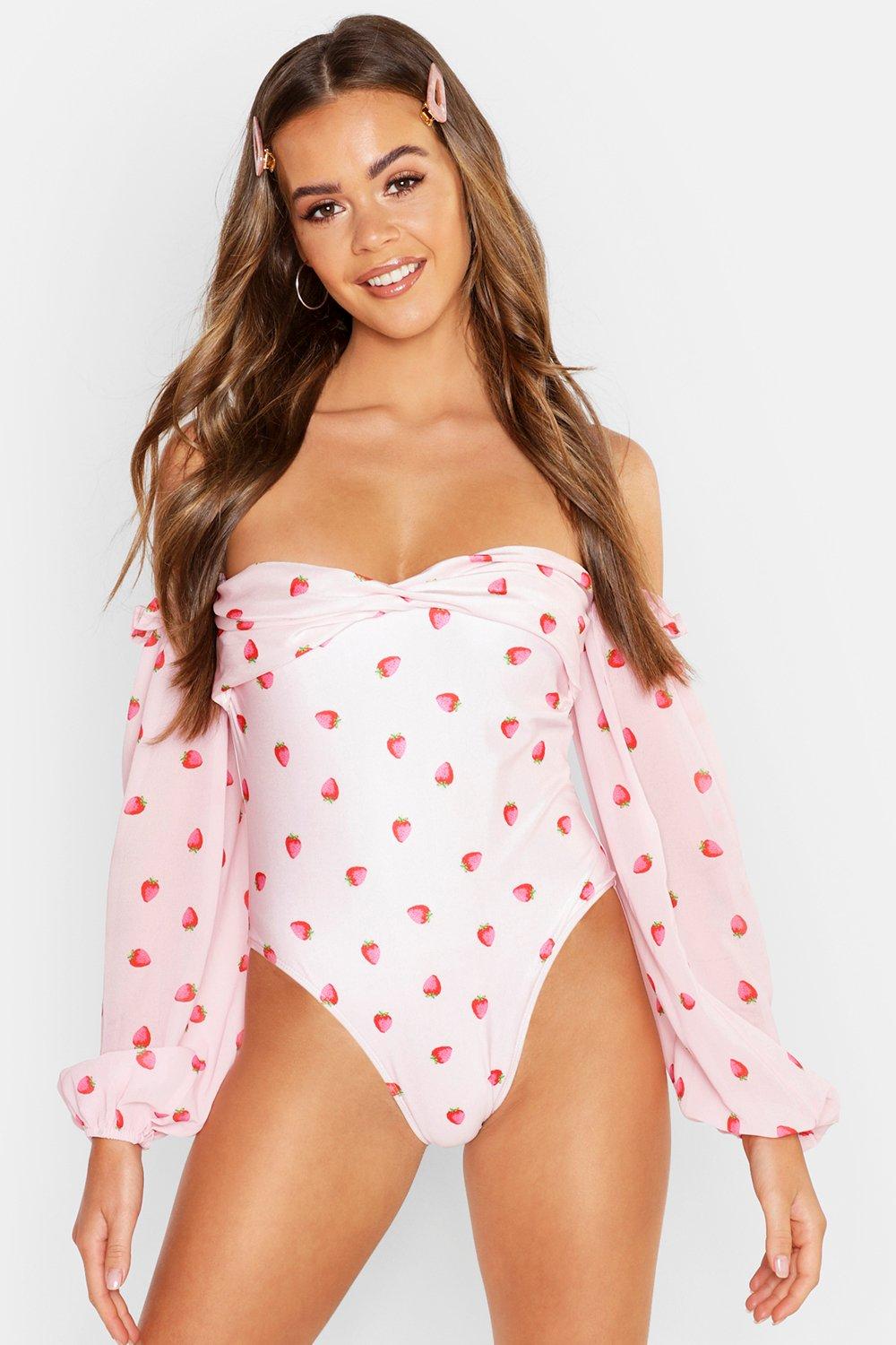 balloon sleeve swimsuit