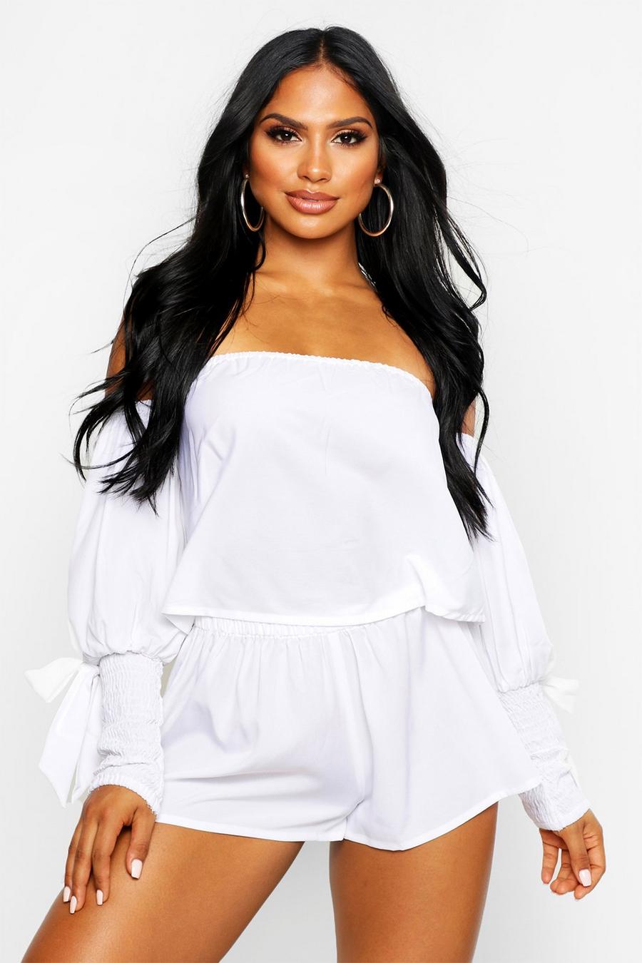 Off The Shoulder Bow Sheered Beach Two-Piece image number 1