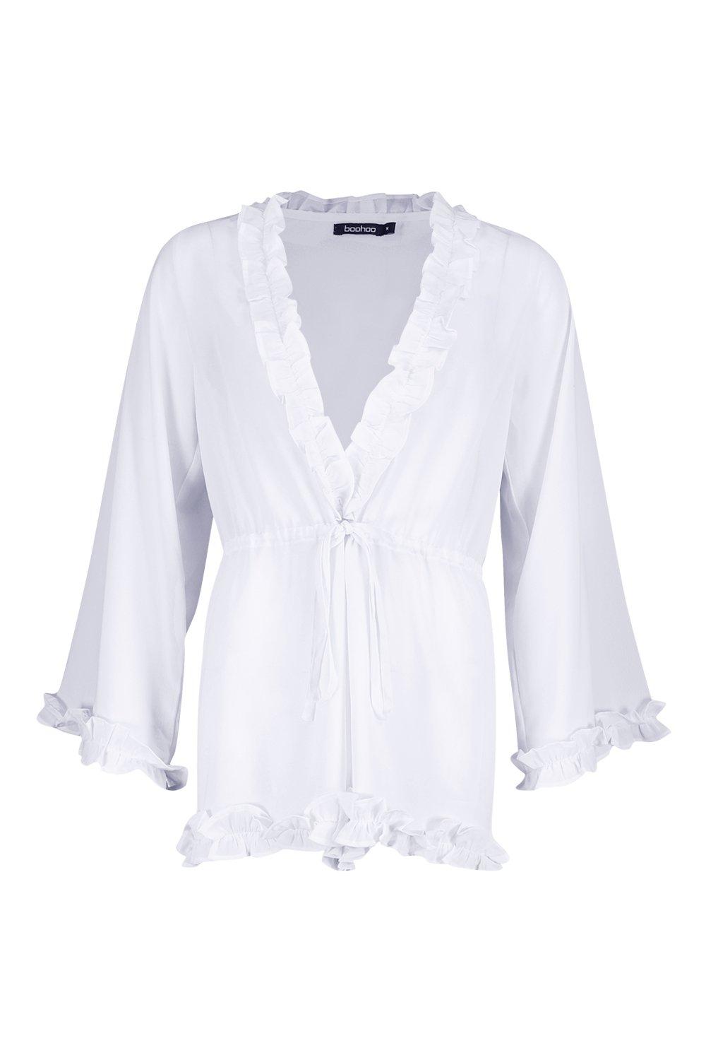 white ruffle playsuit