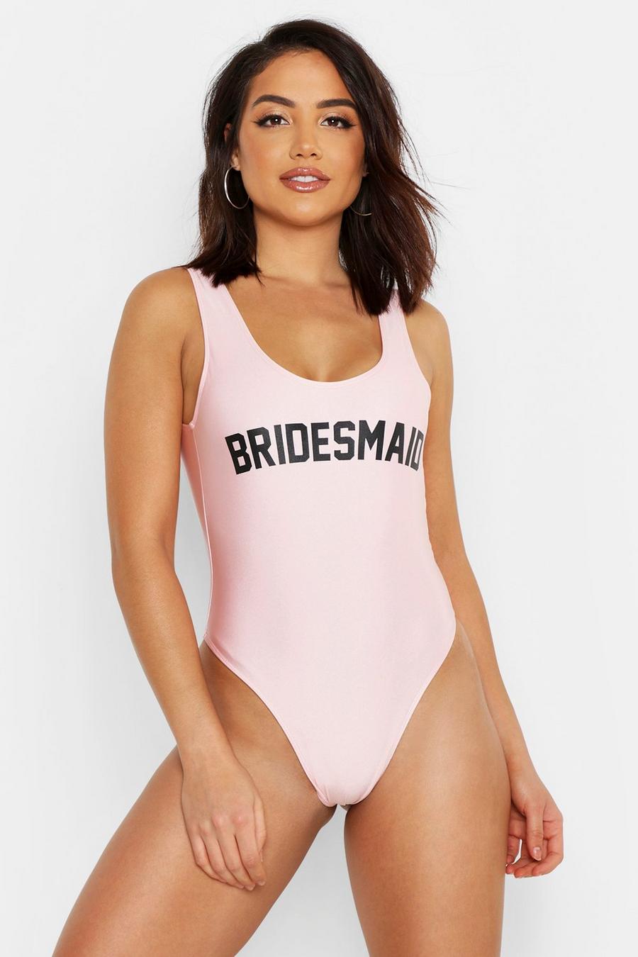Pink Bridesmaid Hen Swimsuit image number 1