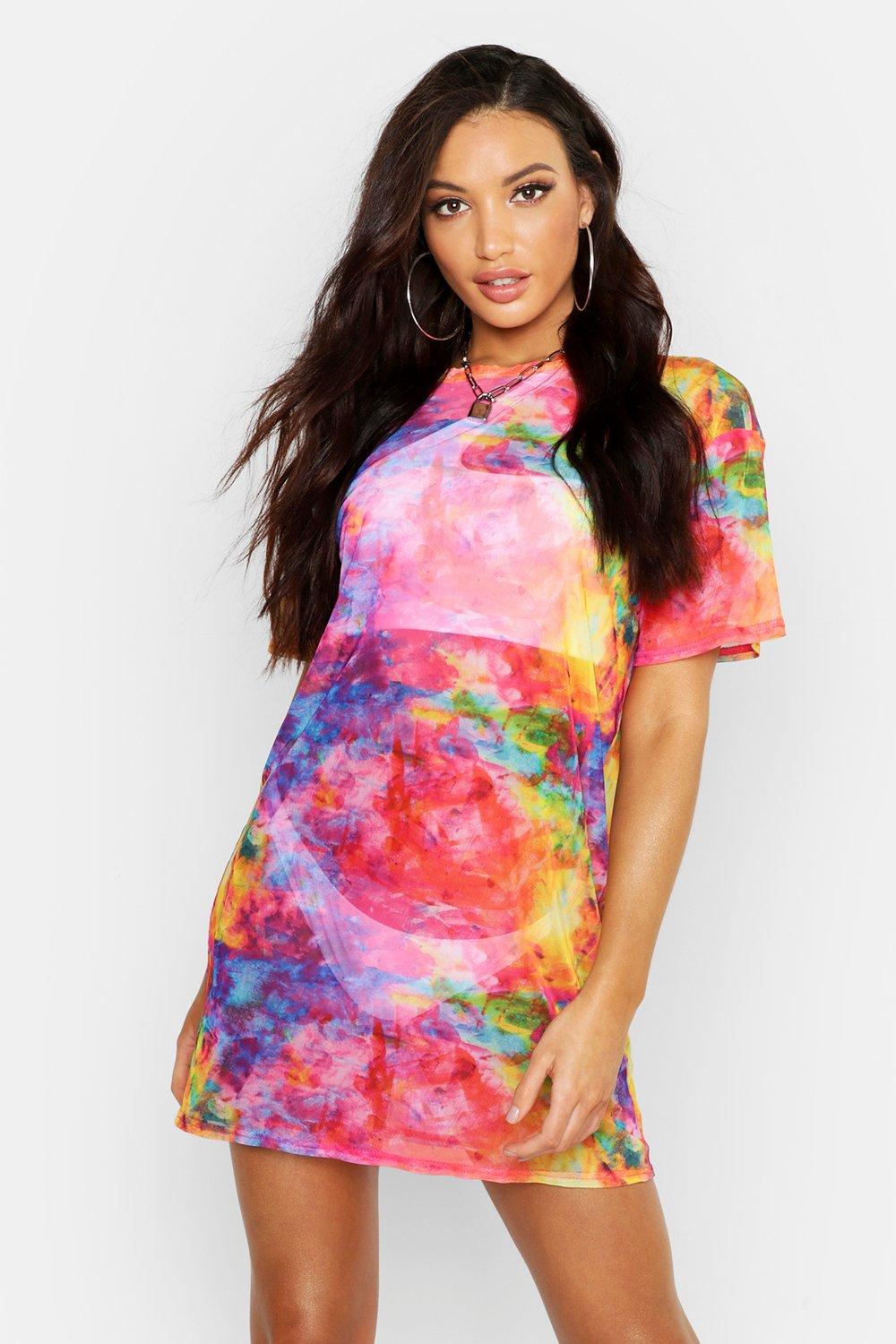 tie dye dress boohoo