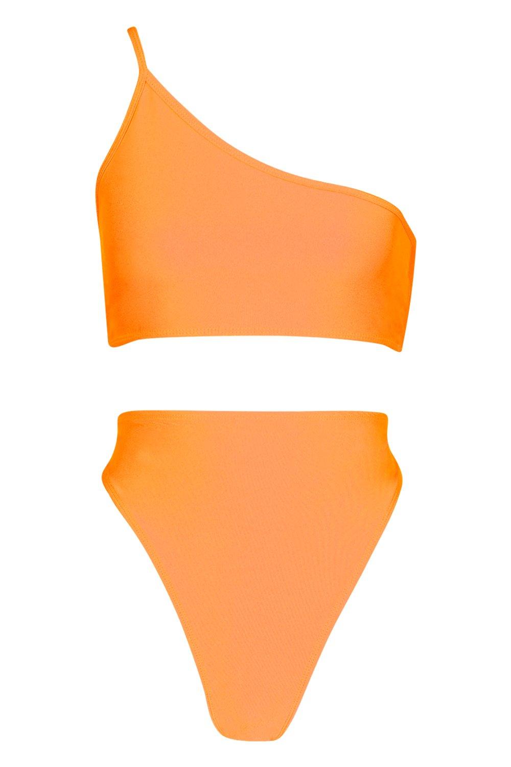 neon one shoulder bikini