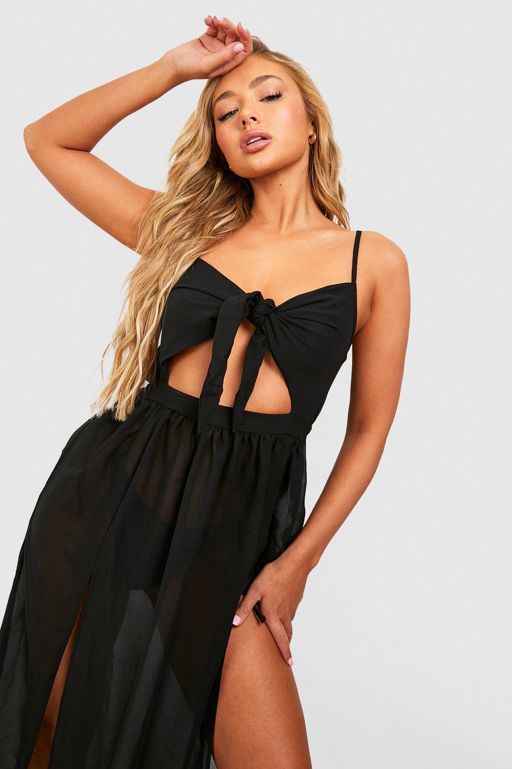 Essentials Tie Cut Out Maxi Beach Dress