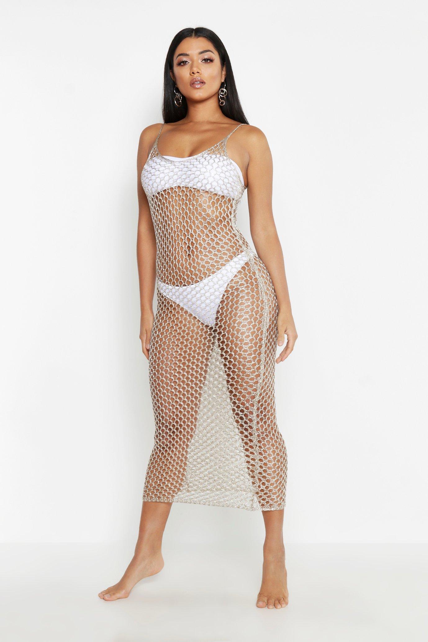 Metallic knit cover up hotsell