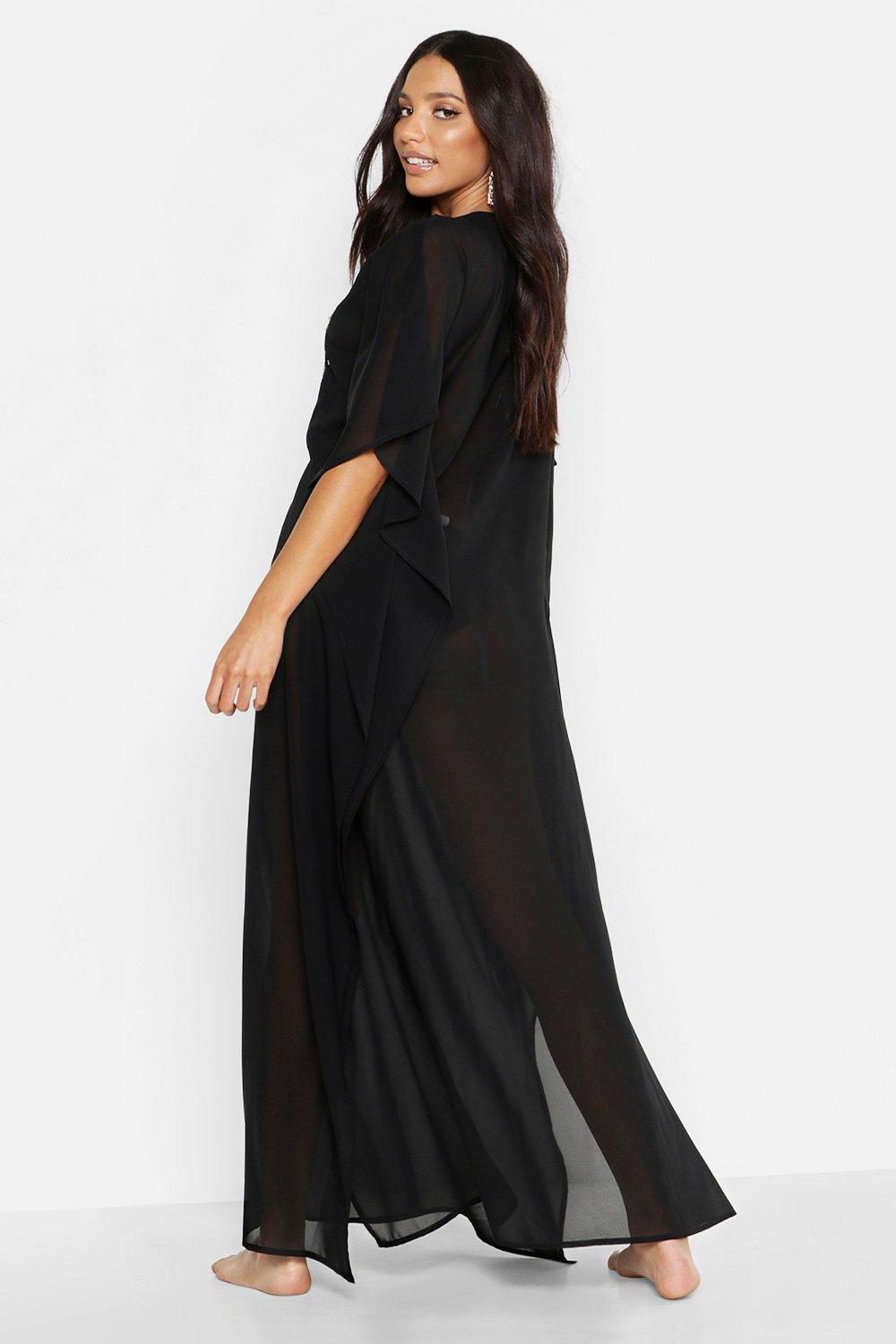 boohoo black kaftan