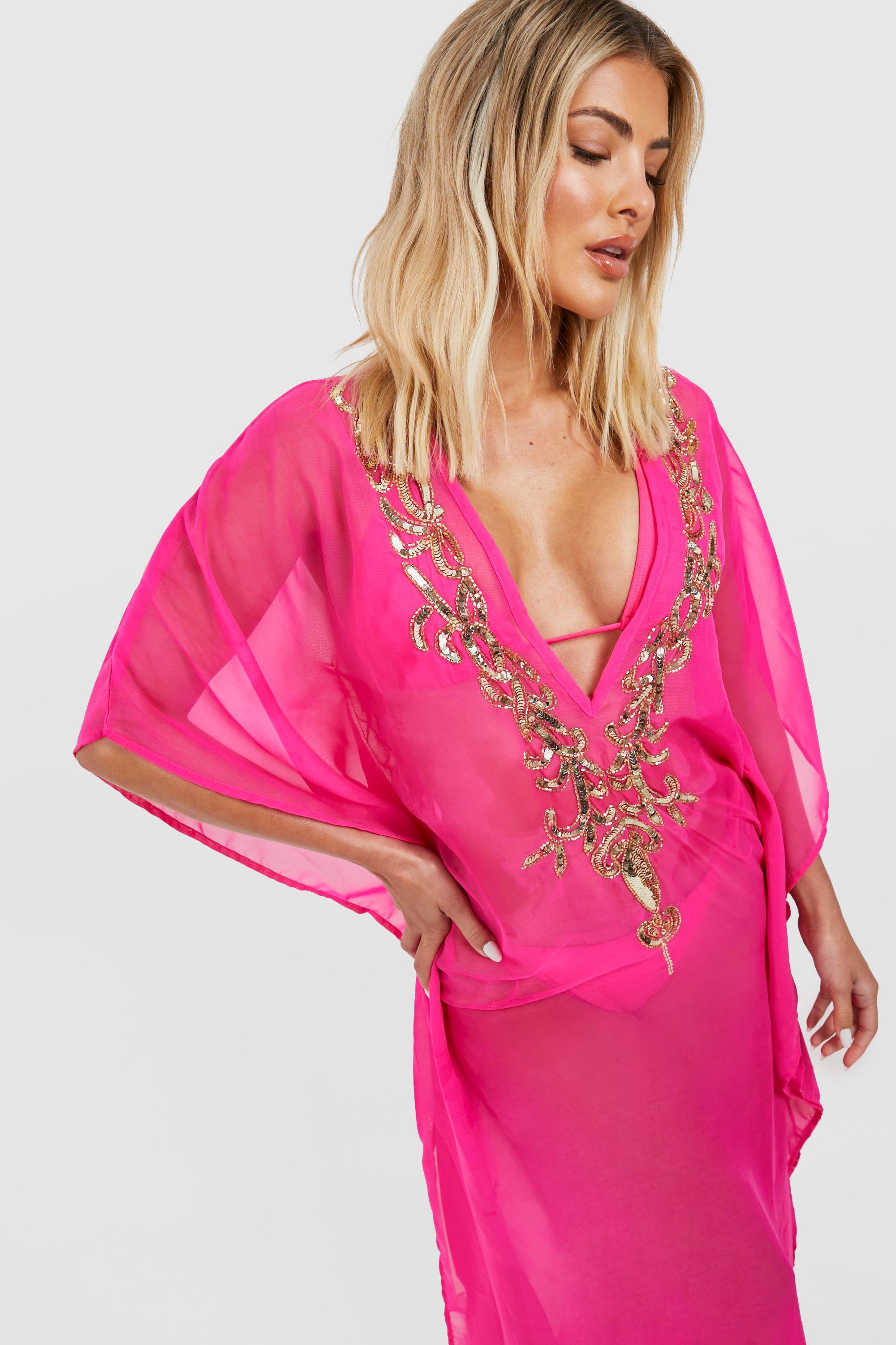 Embellished swim store cover up