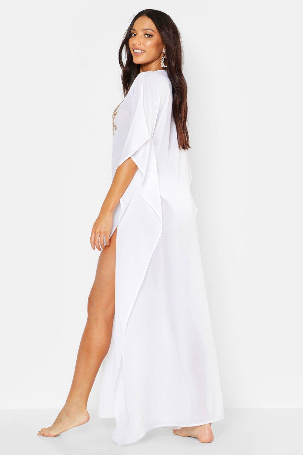 White kaftan beach cover hot sale up